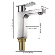 Yescom Bathroom Faucet Single Hole Square 1-Handle Cold Hot 7.5"H Image