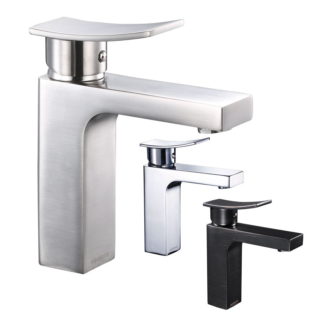 Yescom Bathroom Faucet Single Hole Square 1-Handle Cold Hot 7.5"H Image