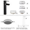 Aquaterior Bathroom Sink Faucet Square Cold & Hot 12"H