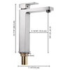 Aquaterior Bathroom Vessel Faucet Square Cold & Hot 10.4"H