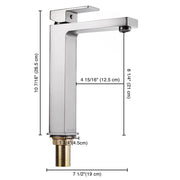 Yescom Bathroom Vessel Faucet Square Cold & Hot 10.4"H Image