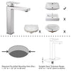 Aquaterior Bathroom Vessel Faucet Square Cold & Hot 10.4"H