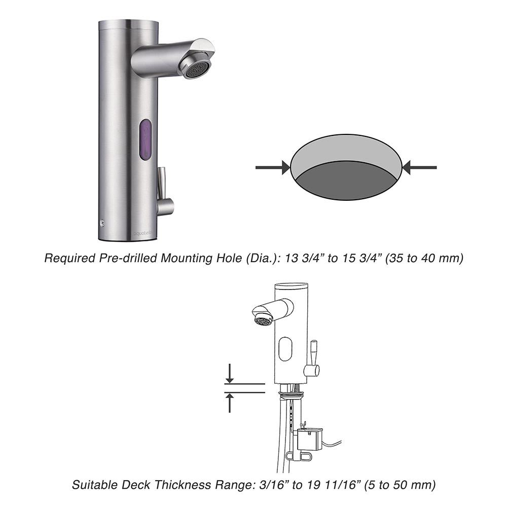 Yescom Touchless Lavatory Sink Faucet Hot & Cold 8" Image