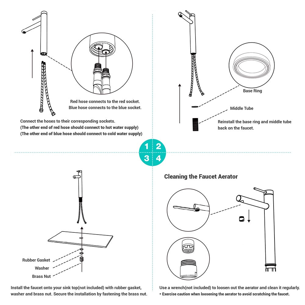 Yescom Single Handle Bathroom Faucet 13" Tall Image