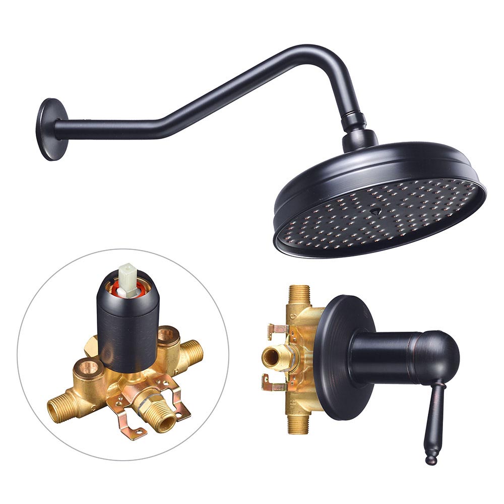 Yescom Rain Shower Head Bath Shower Faucet Oil Rubbed Bronze Image