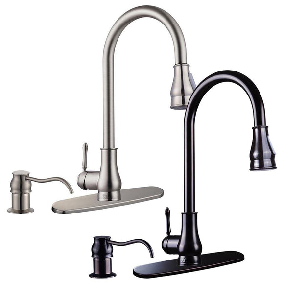 Yescom Pull-down Kitchen Bar Faucet Single-handle Finish Color Opt Image