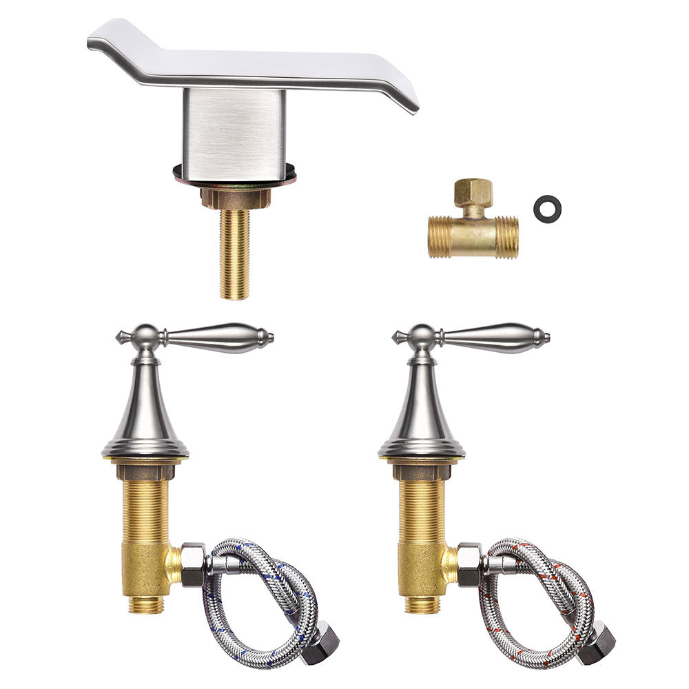 Yescom 2-handle Widespread Bathtub Faucet Brushed Nickel Image