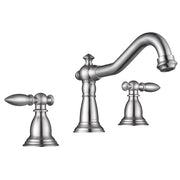 Yescom Widespread Faucet 3-Hole 2-Handle Cold Hot 6"H, Brushed Nickel Image