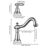 Yescom Widespread Faucet 3-Hole 2-Handle Cold Hot 6"H Image