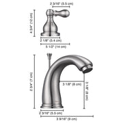 Yescom Widespread Faucet w/ Drain 3-Hole 2-Handle Cold Hot 4.7"H Image