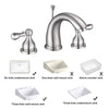 Aquaterior Widespread Faucet w/ Drain 3-Hole 2-Handle Cold Hot 4.7"H