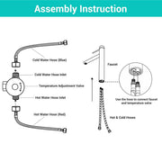 Yescom Bathroom Faucet Hoses Hot & Cold 28 inch 3/8"xM10 Image