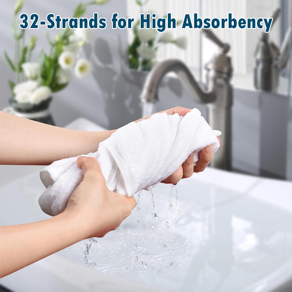 Yescom 3Pcs Bathtub Towel Sets Bath Hand Face Towels, White Image