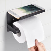 Yescom Toilet Paper Holder with Shelf Wall-mounted Stainless Matte Black Image