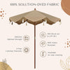 LAGarden Boho Fringe Umbrella Wood Market Umbrella