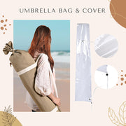 Yescom Boho Fringe Umbrella Wood Market Umbrella Image