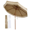 LAGarden 9 ft Boho Umbrella with Fringe for Market Patio 8-Rib Tilt