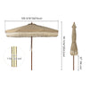 LAGarden 9 ft Boho Umbrella with Fringe for Market Patio 8-Rib Tilt