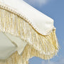 Yescom Jazz Age Fringe Umbrella Canopy 6ft 8-Rib, Beige+Gold Tassel Image