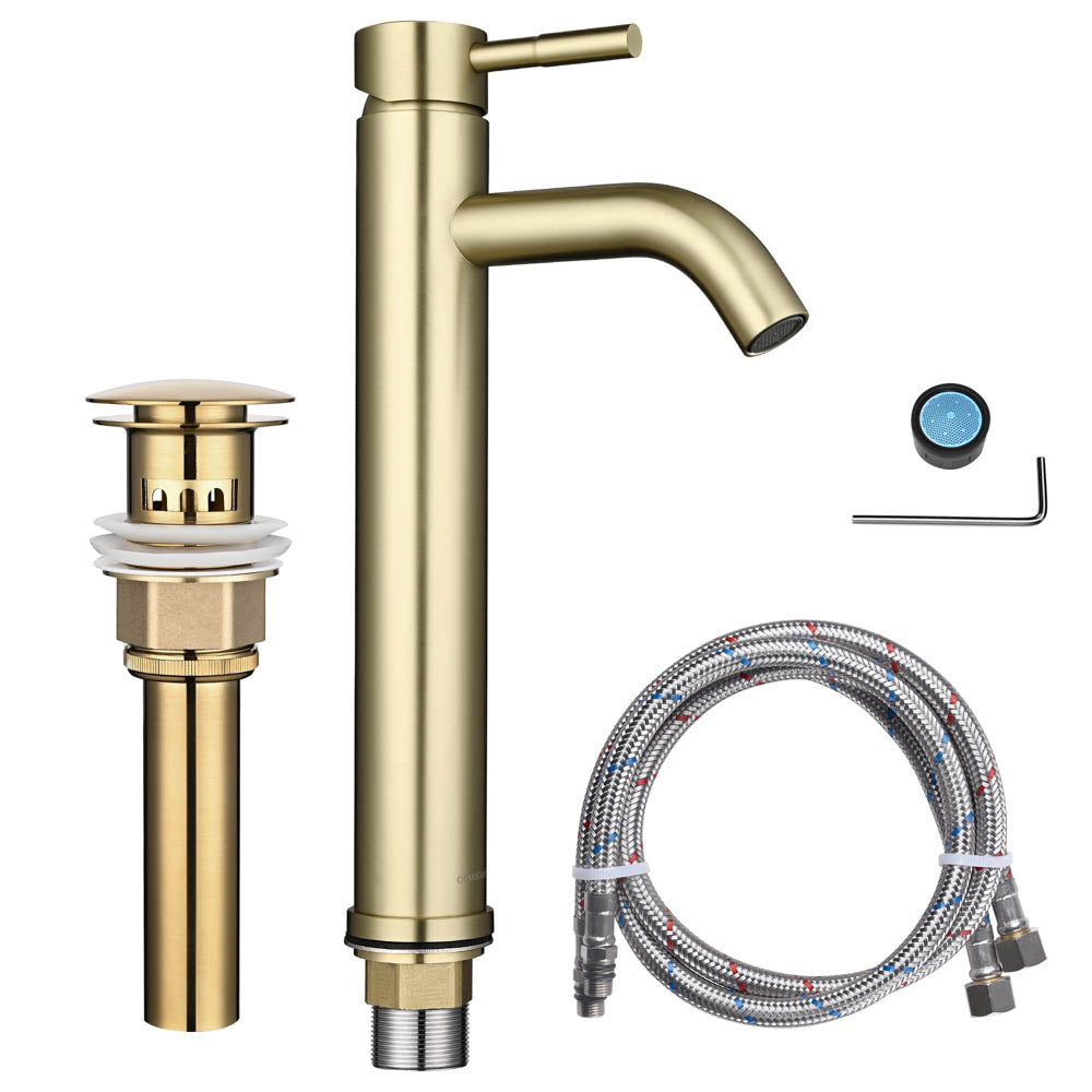 Yescom 12" Bathroom Bar Sink Vessel Faucet Finish Options, Gold Image