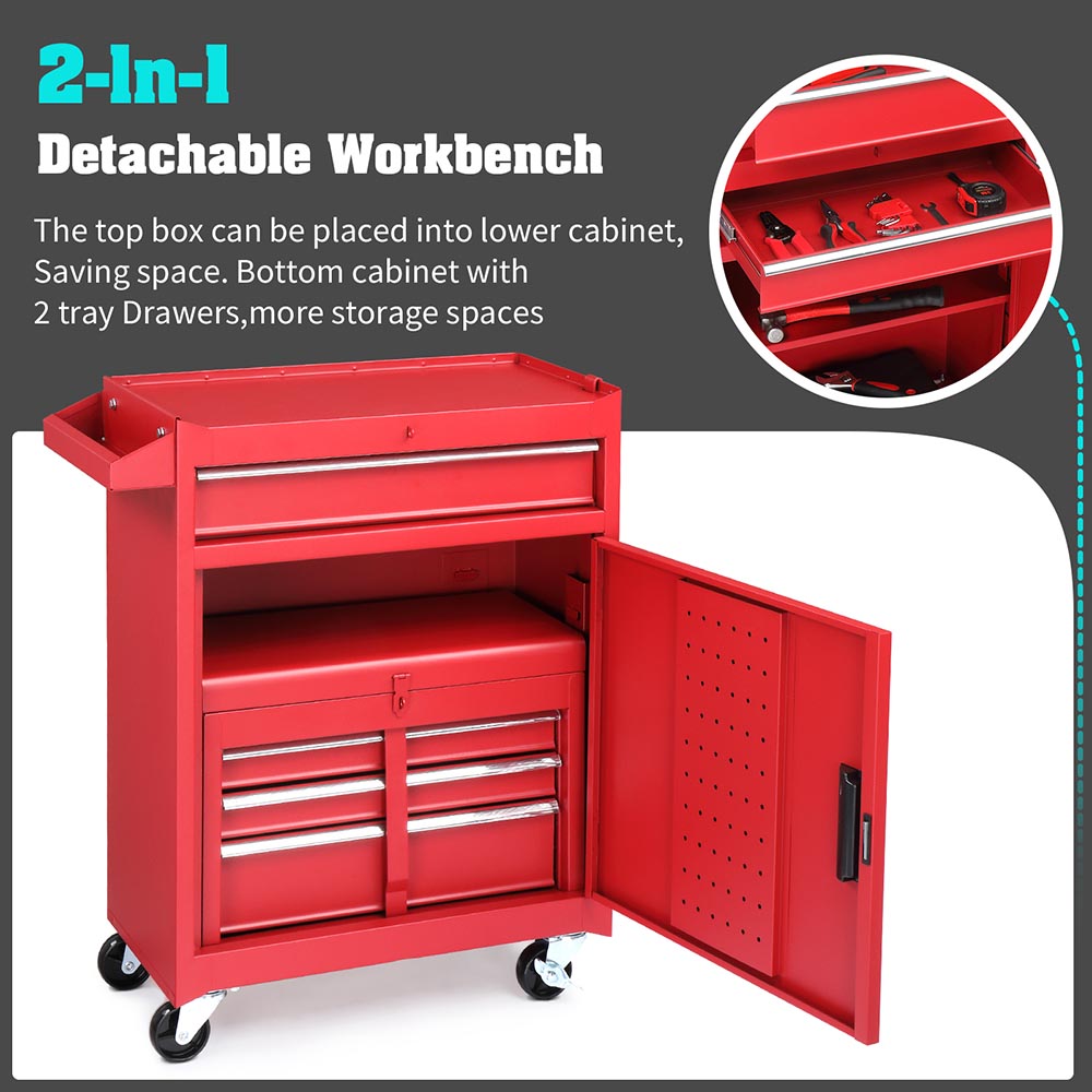 Yescom Rolling Tool Chest Combo 20 in. 4-Drawer Lockable Image