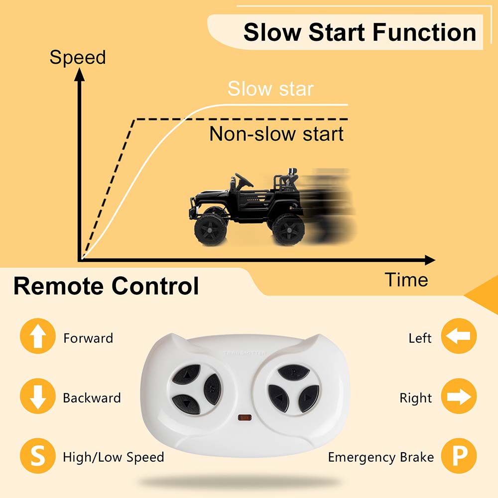 Yescom 12V Ride On Car Jeep Dual Drive Parent Control Image