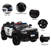 Yescom 12V Ride On Police Car Remote Control Headlights & MP3 Image