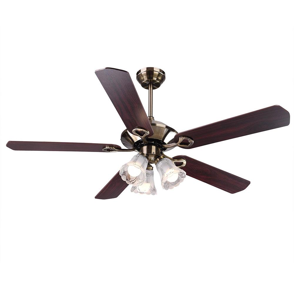 Yescom 51" Ceiling Fan w/ 3 Lights Remote Reversible 5-Blade Bronze Image