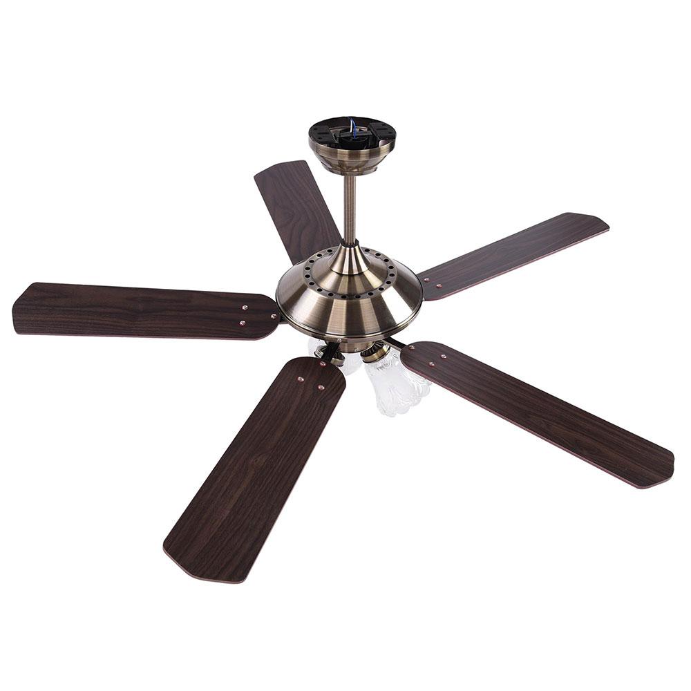 Yescom 51" Ceiling Fan w/ 3 Lights Remote Reversible 5-Blade Bronze Image