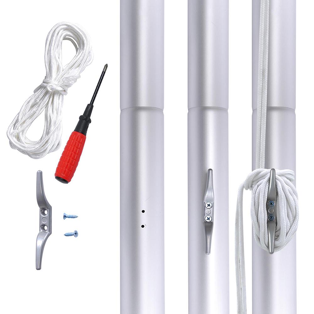 Yescom 20ft Sectional Flag Pole with Light Image