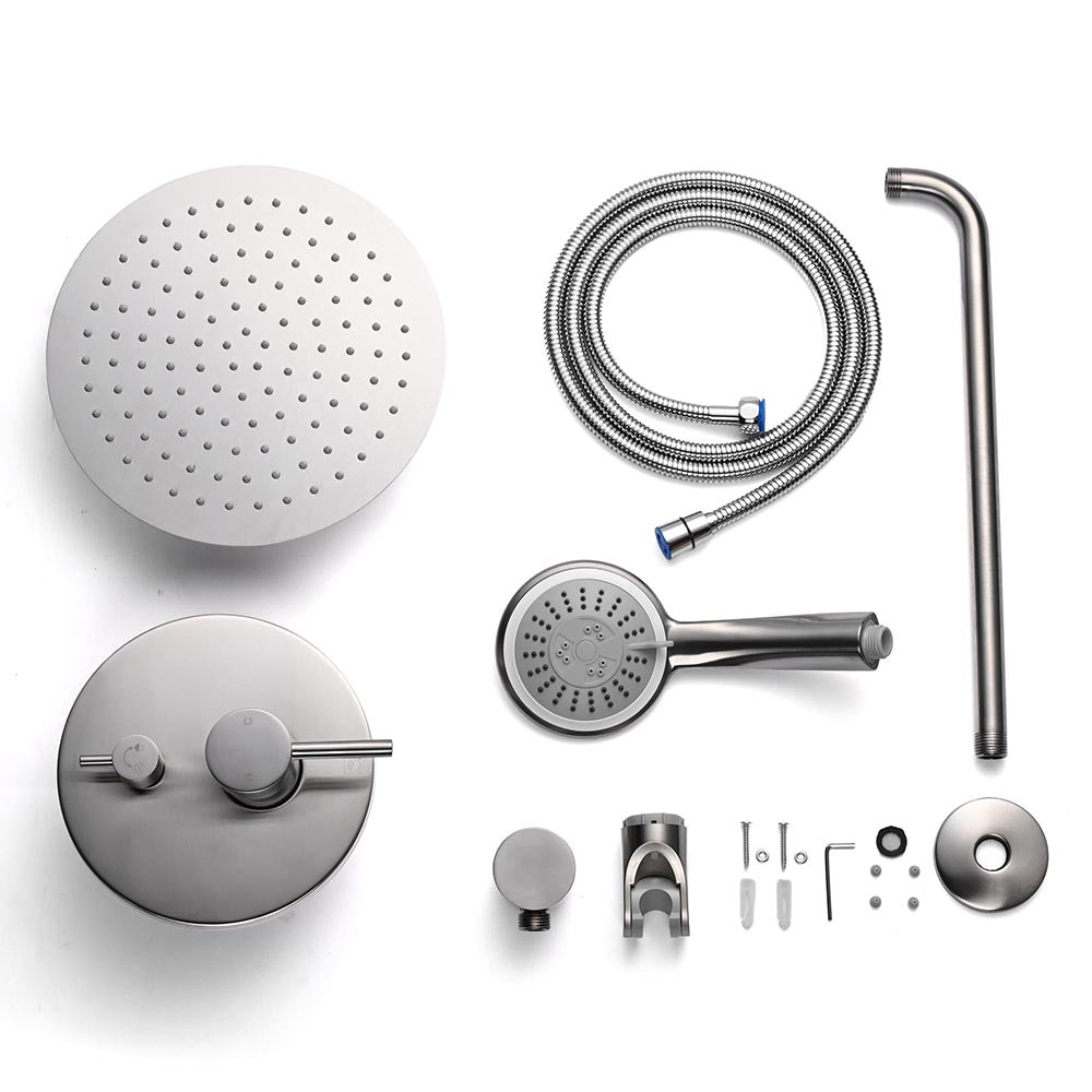 Yescom Shower Faucet Set with Handheld 10" Round Shower Head Image