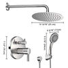 Aquaterior Shower Faucet Set with Handheld 10" Round Shower Head