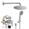 Aquaterior Shower Faucet Set with Handheld 10" Round Shower Head