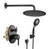 Aquaterior Shower Faucet Set with Handheld 10" Round Shower Head