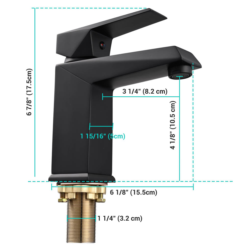 Yescom Single Handle Bathroom Faucet Cold Hot 7"H Image