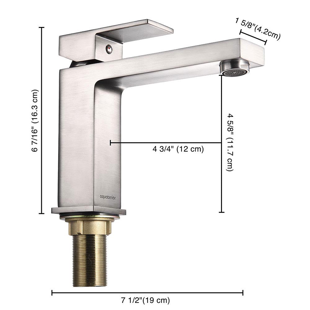 Yescom 6.5" Bathroom Faucet Single Handle Brushed Nickel Image