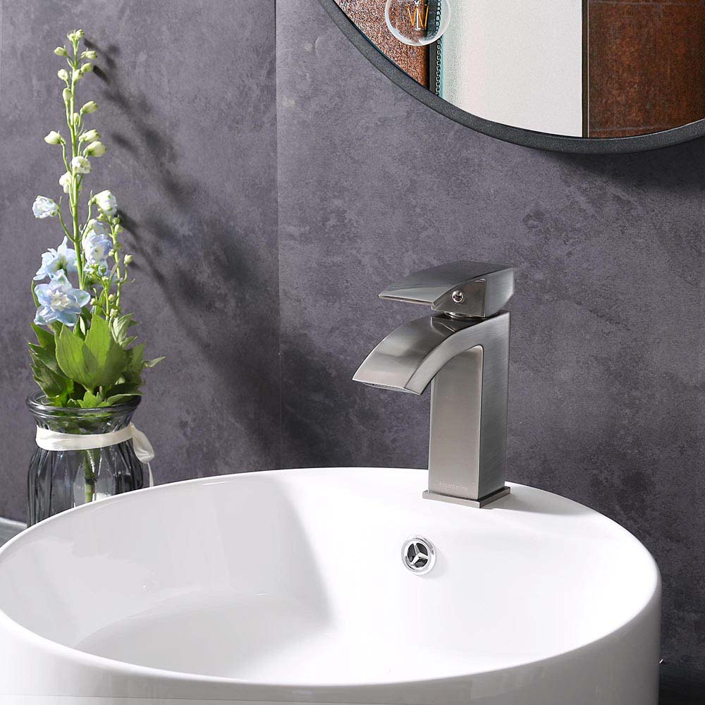 Yescom Single Handle Bathroom Faucet Square Cold Hot Image