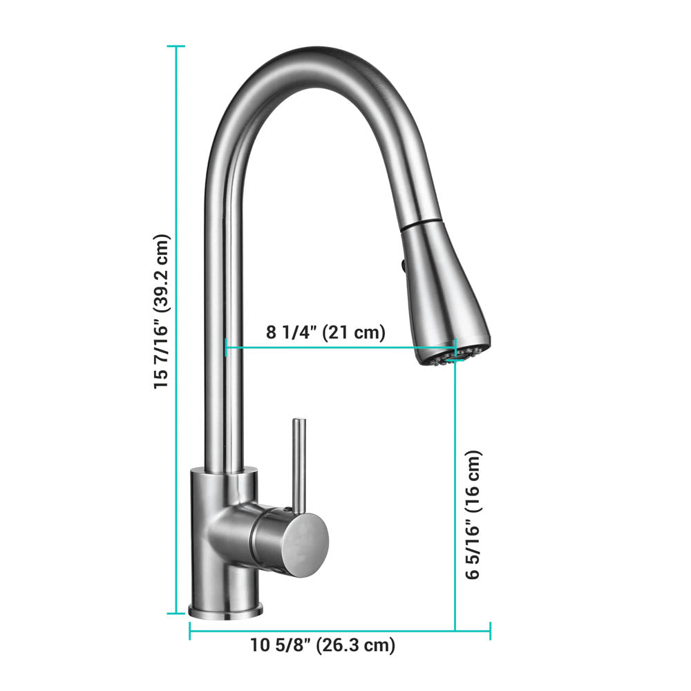 Yescom Pull Down Kitchen Faucet with Sprayer 2.2GPM Brushed Nickel Image