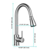 Aquaterior Pull Down Kitchen Faucet with Sprayer 2.2GPM Brushed Nickel