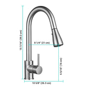 Yescom Pull Down Kitchen Faucet with Sprayer 2.2GPM Brushed Nickel Image