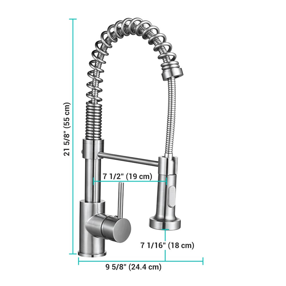 Yescom Kitchen Faucet with Sprayer 2.2GPM Brushed Nickel Image