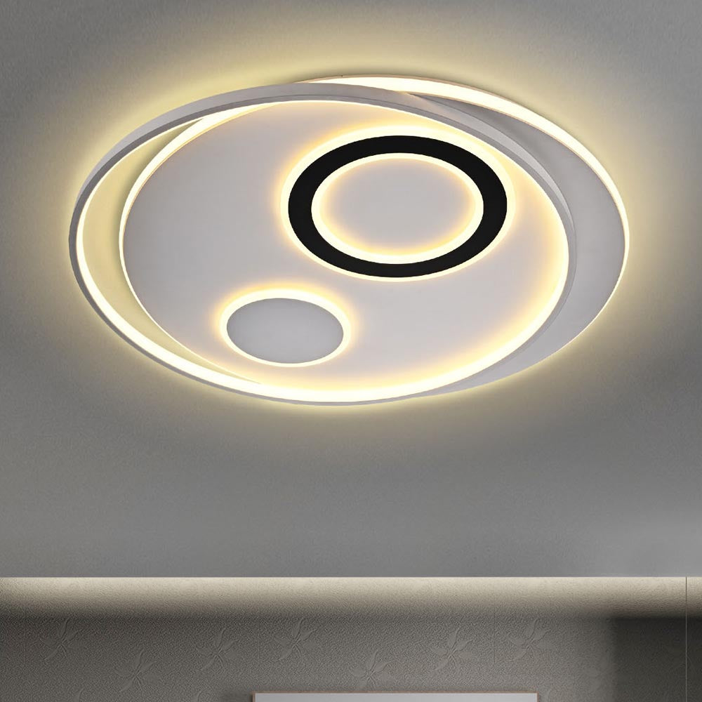 Yescom Modern Circle Ceiling Flush Light with Remote 70W 30 in. Image