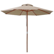 Yescom 9ft Patio Wood Market Umbrella Multiple Colors, Tan Image