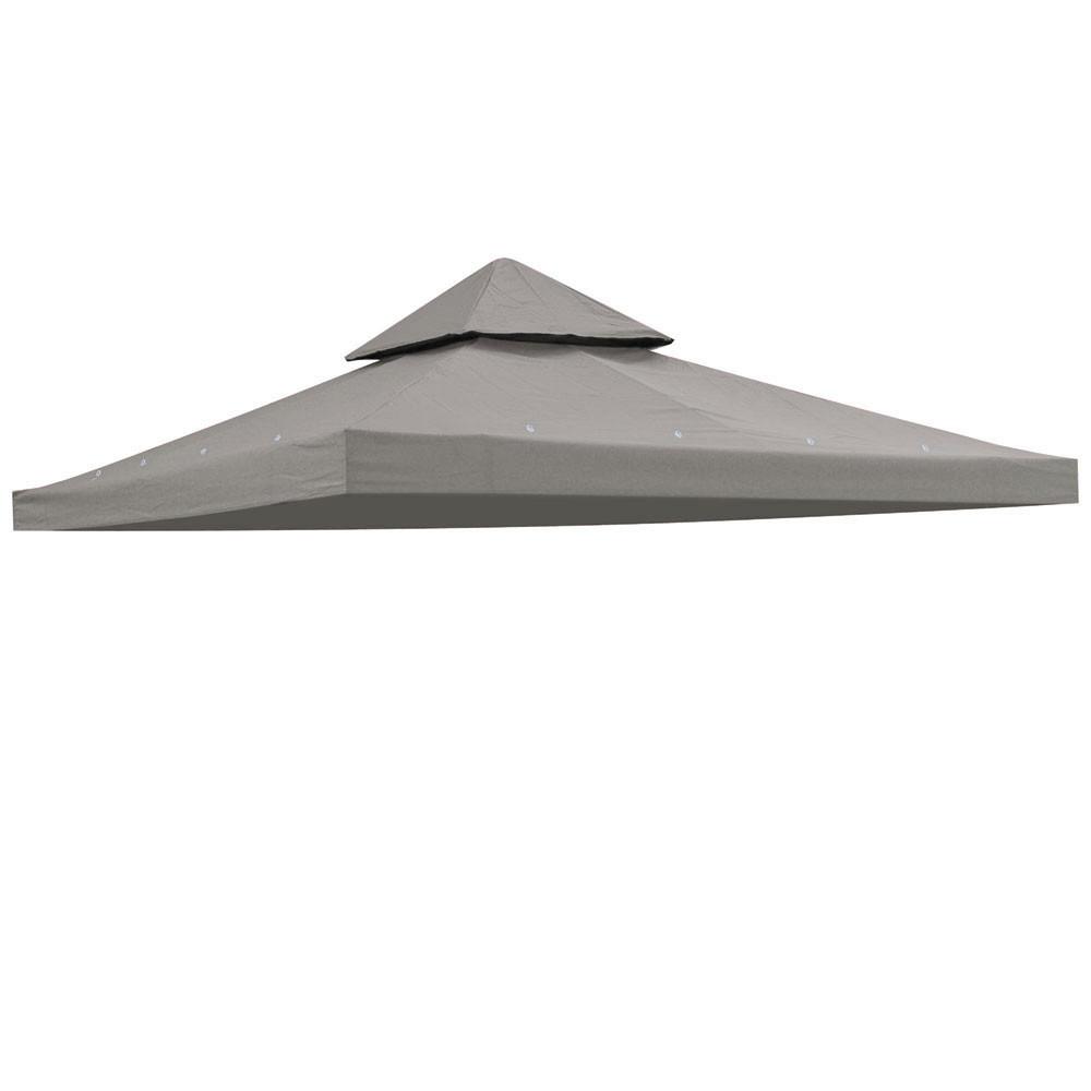 Yescom 8' x 8' Gray Gazebo Canopy Replacement Top 2-Tier Image