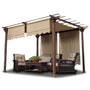 Yescom 2x 15'7" x 4'1" Replacement Pergola Shade Canopy, Tan Image