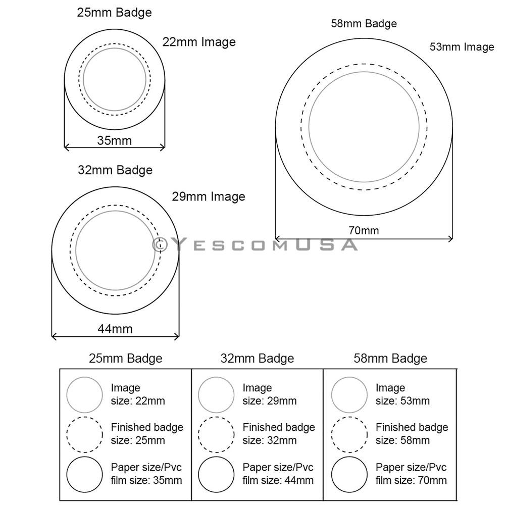 Yescom Badge Button Maker Pins for Backpacks 100 Parts Image