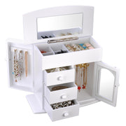 Yescom Jewelry Organizer Box with Mirror Necklace Earring Hook Color Opt, White Image