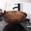 Yescom Round Glass Vessel Sink Bowl Antique Totem