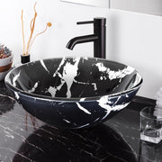 Yescom Round Glass Vessel Sink Bathroom Bowl Lavatory Basin Marbling Image