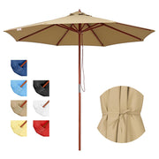 Yescom 9ft Patio Wood Market Umbrella Multiple Colors Image